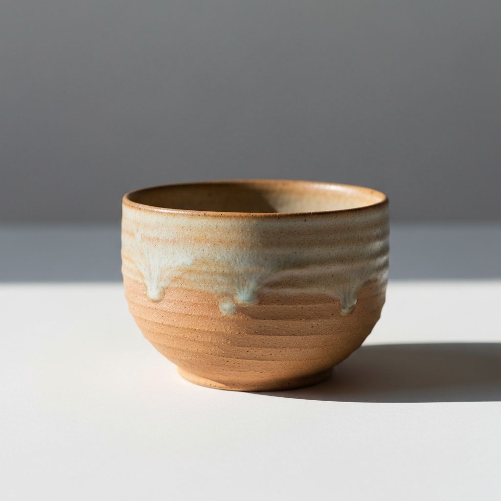 Handmade ceramic cup with organic texture