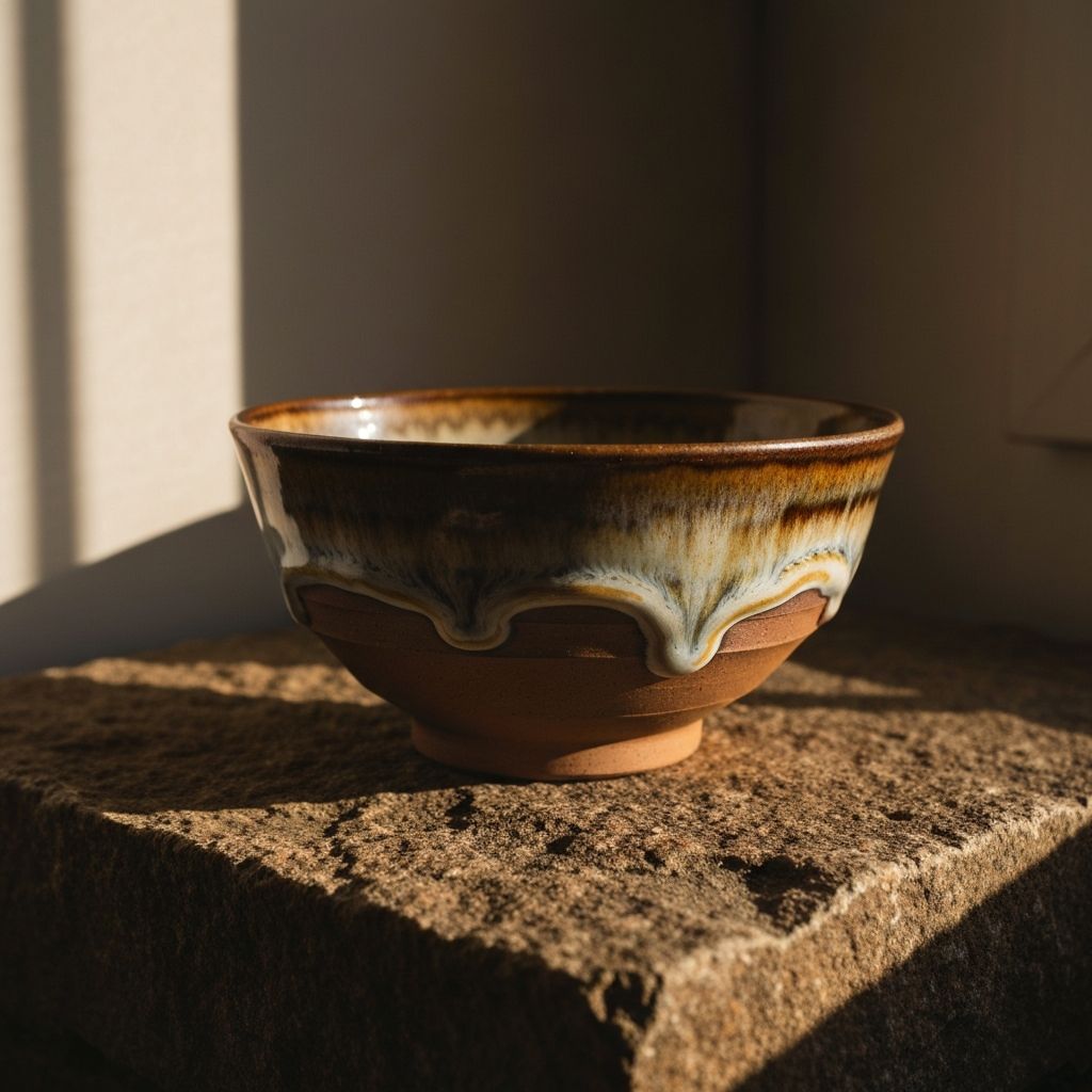 Ceramic bowl with natural glaze